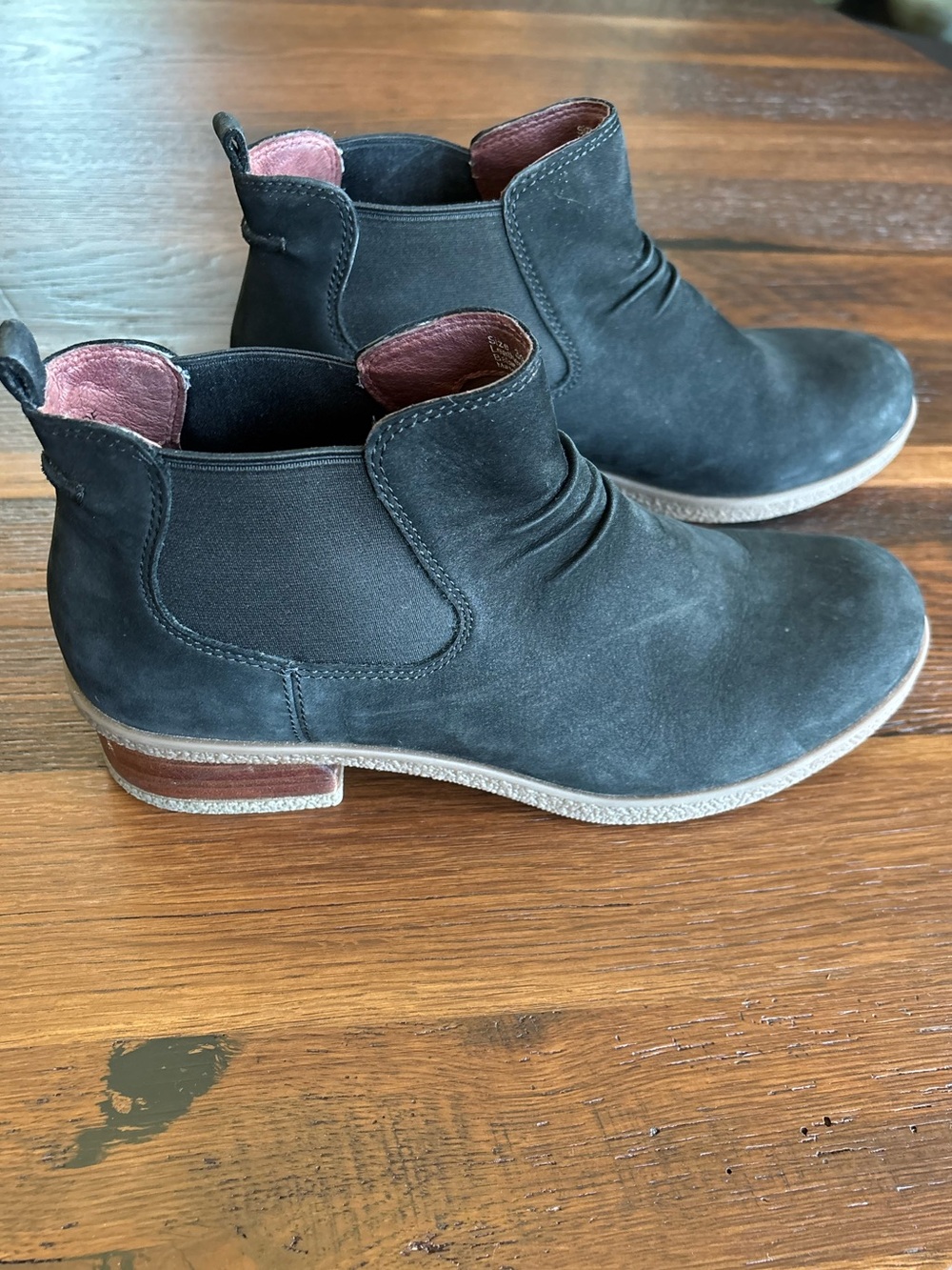 DANSKO BEA Waterproof Black Leather Suede Ankle Boots, Slip On, Sleek, Comfy, 39